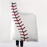 Couverture magique de baseball à capuche épaisse et portable pour la sieste Cape à capuche Couverture douce et chaude pour canapé-lit de bureau