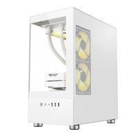 Boîtier PC Gaming AntarcChill en Gros, Boîtier d'Ordinateur Blanc M-ATX, Cabinet de Bureau avec Panneaux en Verre Trempé
