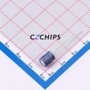 Condensador Electrolítico de Aluminio de Montaje Pasante LK7C0701C101MF, D6.3xL7mm, 100uF, 20%, 16V, 115mA-120Hz - Product Image 1