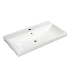 Tocador de baño de cerámica con lavabo para hotel, 810x460x165mm