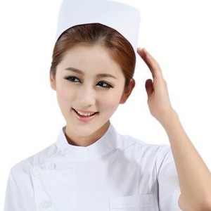 Gorro de Enfermera Blanco para Mujer Adulta, Tejido Monocromático, Uniforme Médico, Origen Hengshui Hebei, Mercancía Disponible 1121 - Product Image 2