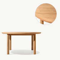 Mobilier de jardin Ensemble de table à manger en teck naturel Chaises de jardin et ensemble de table à manger