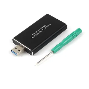 MSATA to USB 5Gbps USB 3.0 to mSATA SSD 인클로저 USB3.0 to mSATA 케이스 하드 디스크 어댑터 M2 SSD 외부 HDD 모바일 박스 HDD 케이스
