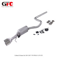 Échappement Catback Direct Usine pour Volkswagen Polo GTI 1.8T 2015, avec Contrôle Électronique de la Soupape Sablée et Doubles Embouts Plats en Acier Inoxydable