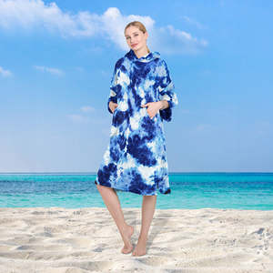 Serviettes de plage en microfibre pour adultes et enfants, poncho à capuche teint à la main, vente en gros, séchage rapide, sans sable, absorbant, logo personnalisé - Product Image 3