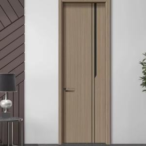 Porte intérieure moderne simple en bois massif insonorisée sans peinture hôtel familial à bas prix panneau personnalisé porte en bois chambre salle de bain - Product Image 2