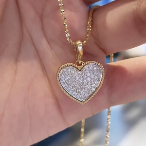 Design di lusso 18K bianco Mix <span class=keywords><strong>oro</strong></span> <span class=keywords><strong>giallo</strong></span> VVS1 DEF <span class=keywords><strong>collana</strong></span> pendente <span class=keywords><strong>con</strong></span> <span class=keywords><strong>cuore</strong></span> cresciuto da laboratorio - Product Image 4