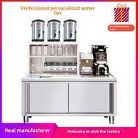 Établi commercial en acier inoxydable pour table de bar à eau de thé au lait pour café et salade nouvel équipement de condition pour magasin de thé au lait