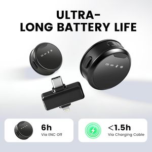 Mini Omni-Directional <b>Wireless</b> Lavalier <b>Microphone</b> Strong Magnet Type C Connector LED Display <b>for</b> Podcasting Vlogging Content - Product Image 2