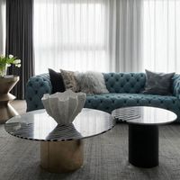 Moontree Furniture Table d'appoint nordique moderne pour canapés Table basse ronde Table d'angle colorée en fibre de verre