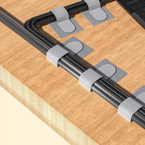 Correas Organizadoras de Cables <span class=keywords><strong>Autoadhesivas</strong></span> Ajustables, Lazos para Cables Reutilizables, Organización de Escritorio, Accesorios Interiores Hechos de Nailon Duradero - Product Image 2