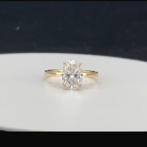 HQ Gems Au750 D VS1 IGI Diamant 18 Karat Gelbgold <span class=keywords><strong>Oval</strong></span> 2 Karat 3 Karat 4 Karat 5 Karat Labor CVD Diamant Verlobung Diamantring - Product Image 6