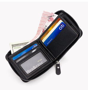 Portafoglio Vintage da Uomo in Tinta Unita con Motivo a Lettere in Rilievo 3D, Chiusura a Piegatura, Portacarte <span class=keywords><strong>e</strong></span> Portamonete Compatto - Product Image 5