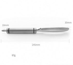 Écailleur de poisson rapide, brosse à écailles, grattoir de nettoyage, éplucheur de poisson, ustensile de cuisine pratique en acier inoxydable, facile à saisir - Product Image 2