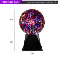 Boule de plasma pour démonstration scientifique, sensible au toucher, changeant de couleur, lumière statique, boule de plasma éducative pour la salle de classe