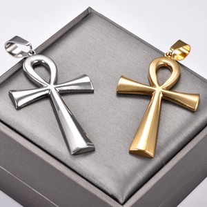 Collier avec pendentif croix chrétienne en acier inoxydable plaqué or, unisexe, vintage, bijoux religieux, cadeau - Product Image 4