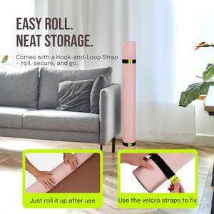 Grand tapis de yoga et de pilates 6'x4' en TPE de 3 mm d'épaisseur, durable, pliable, avec sangle de transport pour entraînement à domicile - Product Image 6