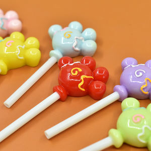 Sevimli lolipop şeker flatback reçine cabochon diy karalama defteri bebek evi için minyatür gıda telefon kılıfı firkete dekorasyon - Product Image 3