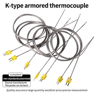 Высокотемпературная бронированная Термопара K-типа WRNK-171 маленький желтый подключаемый гибкий датчик температуры - Product Image 2