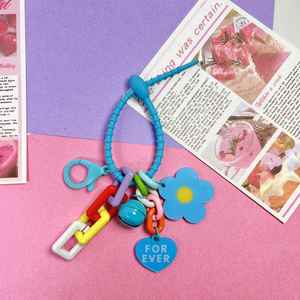 Hot Selling Sunflower Keychain New Creative Acrylic Chain Bell Keychain Bag Backpack Charm Pendant <b>Keyring</b> Gifts - Product Image 6