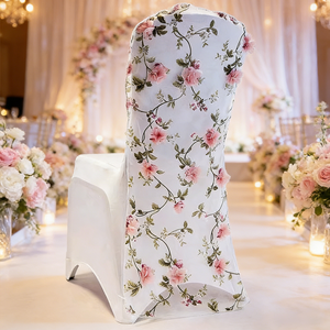 Élégante Housse de Dossier de <span class=keywords><strong>Chaise</strong></span> en Organza Broderie Florale 3D pour Décoration de Mariage - Product Image 3
