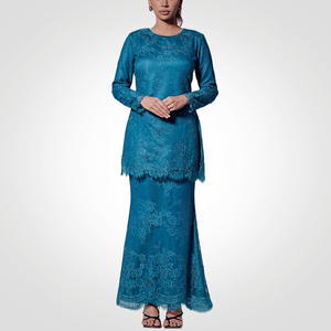 SIPO Eidขายส่งมาเลเซียMuslimane Perempuanลูกไม้เต็มรูปแบบซาตินเพชรด้านล่างและแขนโมเดิร์นBaju Kurung - Product Image 1