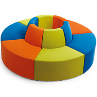 Ensemble de canapés modulaires encolureurs pour bibliothèque, avec coussins moelleux et bords arrondis sécurisés, pour maternelle, salle de jeux, salle d'attente, hall d'hôtel