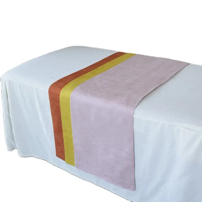 उच्च गुणवत्ता बहुरंगा टेबल कपड़ा सोने टेबल धावक 74*180cm खाने की मेज पथ देहाती शादी की सजावट बिस्तर धावक