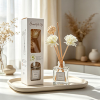 Coffret Cadeau Promotionnel Parfum d'Ambiance Naturel Longue Durée 50ml Diffuseur à Bâtonnets Parfumés avec Emballage Floral