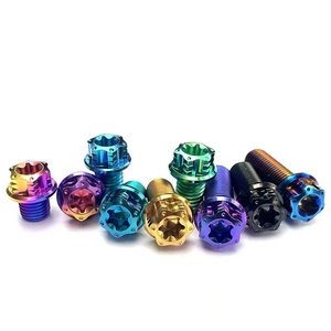 Boulons à bride de moto en titane M6 vis à tête hexagonale légères Premium pour les vélos de sport de course et les motos personnalisées finition unie - Product Image 1
