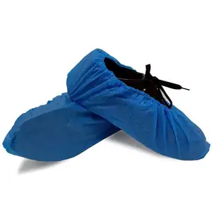 Factory Bestseller Non Woven Pe Shoe Cover Plastic Blue Cleanroom Medical Disposable Shoe Cover With High Quality