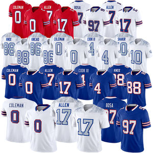Nouveau <span class=keywords><strong>maillot</strong></span> de football américain 2026 des Buffalo Rivalries, brodé, avec les numéros 17 Josh Allen, Keon Coleman, Khalil Shakir, Cook III, Andreessen - Product Image 1