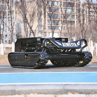 Tondeuse à gazon industrielle tout-terrain autopropulsée sans fil 4 temps, à chenilles et lame rotative, pour terrains en pente