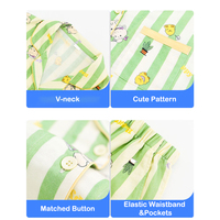 Setelan Piyama Wanita 3-Potong Katun Muslin Termal V-Neck Lengan Panjang Bernapas Celana Panjang 180g Semua Musim Pakaian Tidur Musim Panas