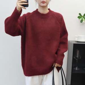 <span class=keywords><strong>Pull</strong></span> à col rond tricoté pour femmes de couleur unie automne/hiver <span class=keywords><strong>pull</strong></span> doux et confortable haut en tricot <span class=keywords><strong>pull</strong></span> décontracté à manches longues - Product Image 5