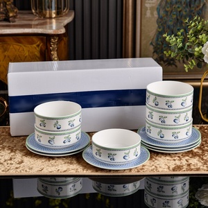 Wholesale American Style Bone China Dinnerware <b>Sets</b> for Hotels Afternoon Tea-Dishwasher Safe - Product Image 6