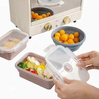 Boîtes de rangement alimentaire en silicone pliables ODM/OEM avec couvercles, hermétiques, pour la préparation des repas, compatibles micro-ondes