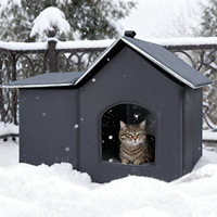 Lit pour chat pliable et imperméable, design moderne et élégant, en polyester durable, semi-fermé avec mousse de polyuréthane