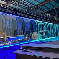 Mur de séparation mobile personnalisé, mini fontaine d'eau, lumière LED, rideau d'eau numérique