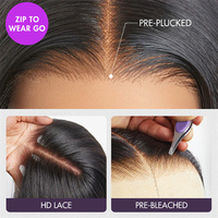 Perruques Lace Front Blond Platine Lisses Cheveux Humains Remy Vierge Densité 200% Dentelle HD Transparente 13x4 Pré-Pluckées avec Baby Hair