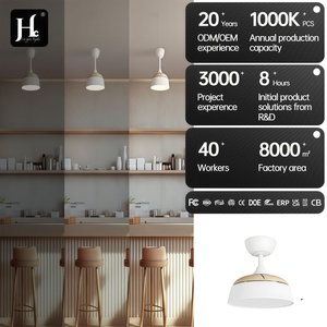 Modern <b>Ceiling</b> Fan <b>Light</b> LED 5000K Warm White Surface Mounted Metal Body <b>Remote</b> <b>Control</b> IP33 2160 Lumens for Living Room 220V - Product Image 2