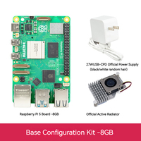 Kit de Desarrollo Raspberry Pi 5 2024, Disipador de Calor, Pantalla de Alimentación, Cámara, Kit de Placa de Inicio