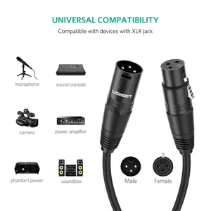 UGREEN 3 Pin cavo Audio cavo XLR maschio a femmina cavi <span class=keywords><strong>di</strong></span> estensione per microfono per Mixer amplificatori cannone suono bilanciato XLR - Product Image 2