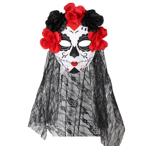 DAMAI Women Full Face Hard Plastic Day of the Dead Masks Mexico Ghost Costume Mask - Product Image 5