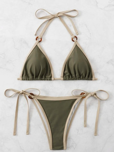 New European American Style Sexy Solid Color Split Bikini Straps Womens Swimsuit Polyester/Nylon - Product Image 5