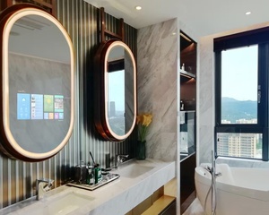 Specchio TV HD Moderno Impermeabile IP65 22-26 Pollici per Bagno, Antiappannamento, Montaggio a Parete, Altoparlante Integrato, Dimensioni Personalizzabili, per Doccia e <span class=keywords><strong>Casa</strong></span> - Product Image 2