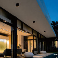 Spot LED de plafond étanche IP65 2x2W, design fin, double tête carrée, pour intérieur et extérieur, montage en surface