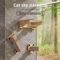 Hamac carré pour chat à ventouse, lit suspendu pour animaux de compagnie, fixation murale sans perçage et robuste, design mural pour surfaces vitrées
