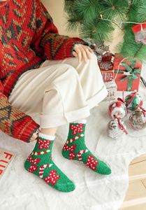 12 Cái/Bộ giáng sinh người tuyết hoạt hình vui nhộn vớ Phi Hành Đoàn mùa đông ấm áp sử dụng san hô nhung dệt kim vớ phụ nữ giáng sinh Quà Tặng đặt - Product Image 2