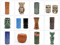 Nouvelle usine Bar personnalisé Cocktail tasse en céramique Tiki tasse Squelette Totems vente en gros Hawaii Cocktail tasse Tiki tasses en céramique
